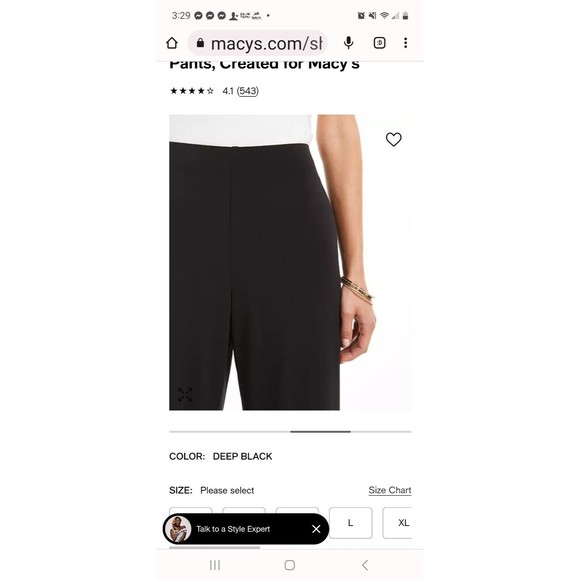 Alfani Elements Wide Leg Black XXL Long Pants Casual Comfort NWT - Picture 3 of 8